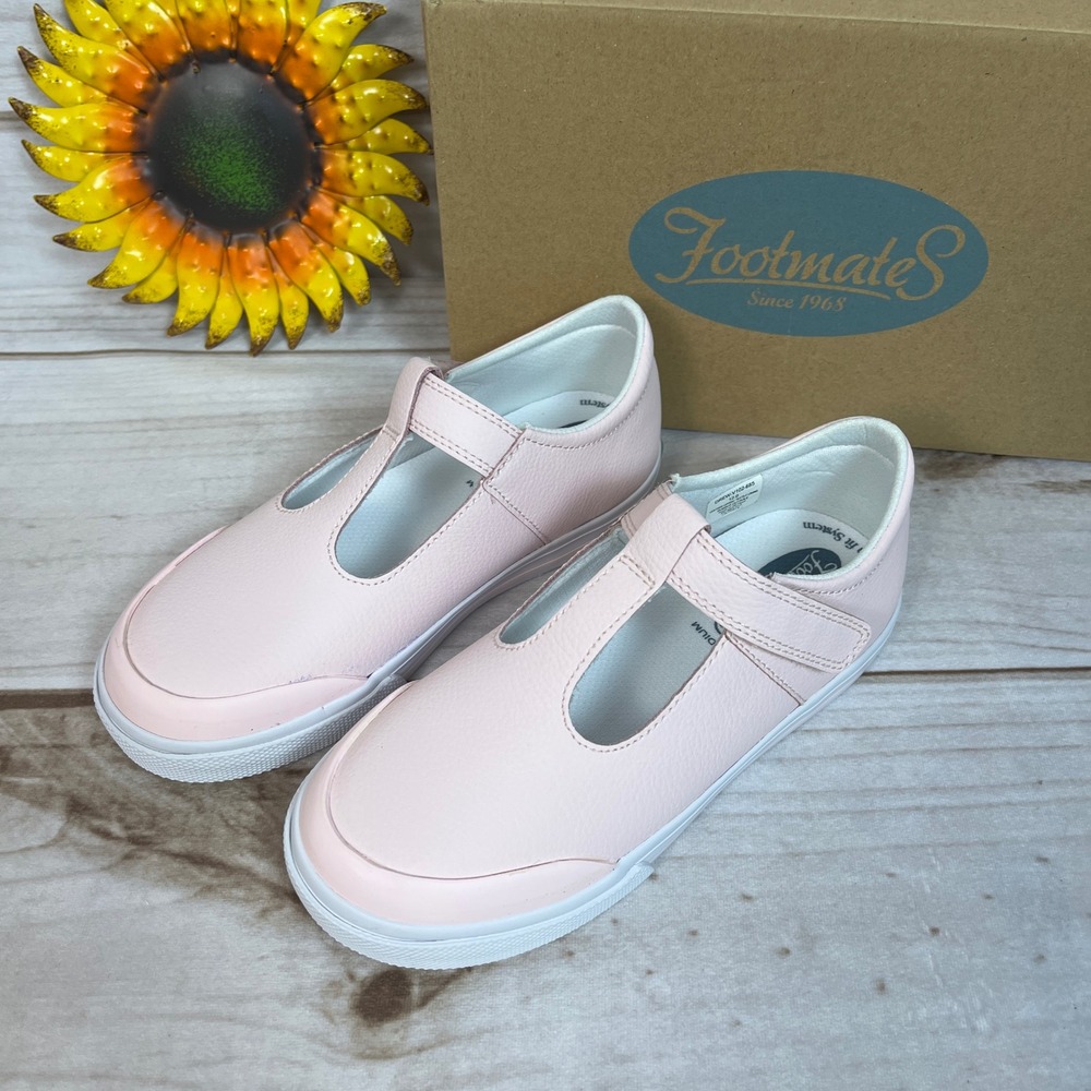 Footmates Drew Leather T-Strap Sneakers Kids Rose 12 New NIB Girls Pink Shoes